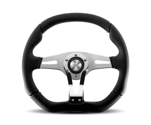 Momo Trek RSteering Wheel - Trek R/350 mm mmeter -  Black AirLeather/Brshd Al Spokes