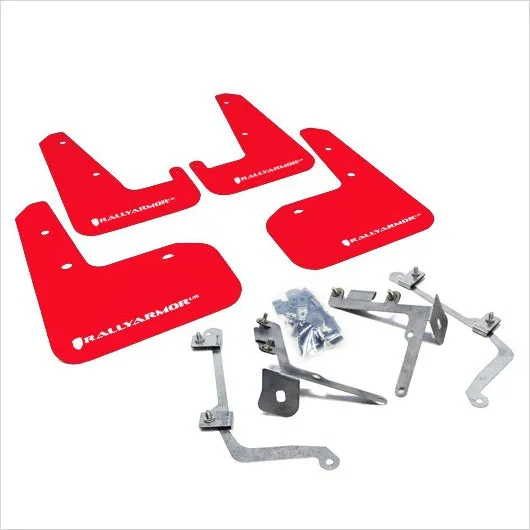 Rally Armor 11-14 Subaru WRX/STI (Sedan Only) Red UR Mud Flap w/White Logo