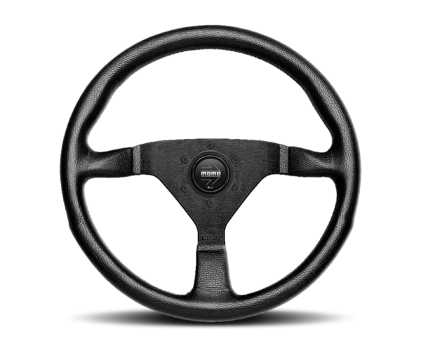 Momo Montecarlo Steering Wheel 350 mm - Black Leather/Black Stitch/Black Spokes