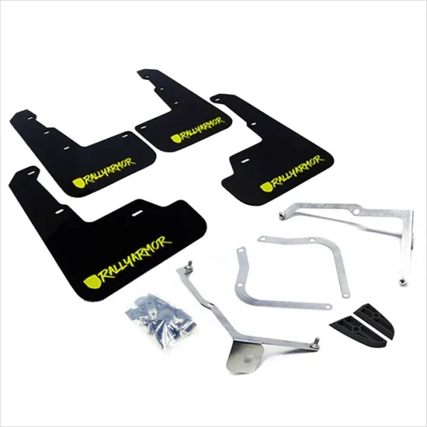 Rally Armor 15-21 Subaru WRX/STI Black Mud Flap Green Altered Font Logo